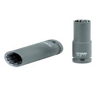 KS Tools 515.0956 1/2" Llave de vaso de impacto de 12 cantos, larga, 23 mm