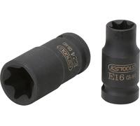KS Tools 515.0970 3/8" Llave de vaso de impacto Torx-E, corta, E4