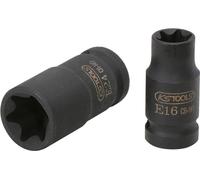 KS Tools 515.0981 3/8" Llave de vaso de impacto Torx-E, corta, E6