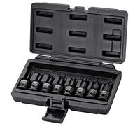 KS Tools 515.1107 Juego de llaves de vaso de impacto con punta 1/2" Torx, 8 pzs, T30-T80, cortas