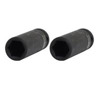 KS Tools 515.1117 Llave de vaso de impacto hexagonal 1/2", larga, 17 mm (Paquete de 2)