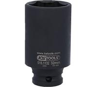 KS Tools 515.1132 - Llaves de vaso de impacto, pavonado (tamaño: hexagonal, 32 mm, 1/2")