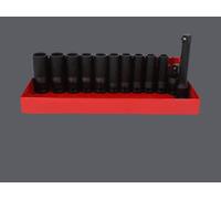 KS Tools 515.1140 1/2" Juego de llaves de vaso de impacto de 12 cantos, largas, 13 pzs