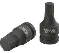 KS Tools 515.1589 Llave de vaso de impacto con punta de 3/8" para tornillos con encastre hexagonal, corta, 6 mm