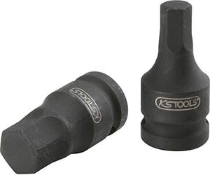 KS Tools 515.1589 Llave de vaso de impacto con punta de 3/8" para tornillos con encastre hexagonal, corta, 6 mm