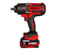KS TOOLS 515.4715F - Llave de impacto con batería (1/2" sin escobillas de 18 V, 1600 Nm, 2,8 kg, sin batería, incluye 2 baterías 4Ah
