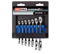 KS Tools 518.0040 Juego de llaves combinadas CHROMEplus, extracortas, 7 pzs