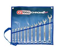 KS Tools 518.0641 Juego de llaves combinadas CHROMEplus, en ángulo, 11 pzs