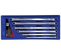 KS Tools 518.0800 - Pack de 6 piezas con llaves poligonales doble Chrome, extra largas (entrecaras 10 x 11-22 x 24 mm)