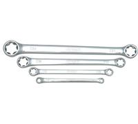 KS Tools 518.0860 Juego de llaves de estrella dobles Torx-E CHROMEplus, 4 pzs