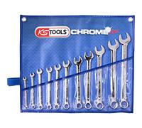 KS Tools 518.3000 Juego de llaves combinadas CHROMEplus, en ángulo, 11 pzs, pulgada