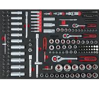 KS Tools 711.0179 Juego de llaves de vaso, 179 pzs 1/4"+3/8"+1/2", en sistema modular 1/1