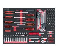 KS Tools 711.1095 SCS 1/4" Juego de llaves de vaso, 95 pzs, en sistema modular 1/1