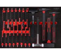KS Tools 811.0020 Juego de martillos y cinceles en inserto de gomaespuma, 20 pzs