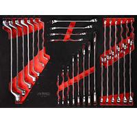 KS Tools 811.0031 Juego de llaves fijas en inserto de gomaespuma, 31 pzs, pulgadas