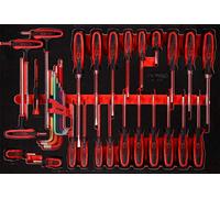 KS Tools 811.0034 Juego de destornilladores en inserto de gomaespuma, 34 pzs