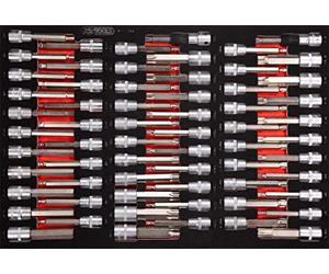 KS Tools 811.1064 Juego de llaves de vaso con punta de 1/2'' en inserto de gomaespuma, 64 pzs