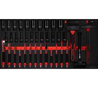 KS Tools 813.0040 Juego de llaves de vaso de impacto de 1/2" y martillos SCS, 40 pzs en módulo 1.1/3