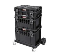 KS Tools 850.0377 - Juego de cajas de cartón con carrito de transporte (4 unidades), color blanco
