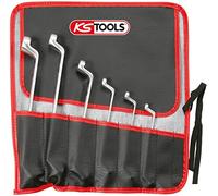 KS Tools 911.0360 Juego de llaves de estrella dobles para perfil Torx-E, acodadas, 6 pzs