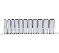 KS Tools 911.0611 3/8" Juego de llaves de vaso hexagonales, largas, 11 pzs 8-19 mm