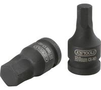 KS Tools 911.0907 1/2" Llave de vaso de impacto con punta para tornillos con encastre hexagonal, corta, 12 mm