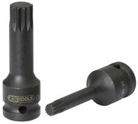 KS Tools 911.0950-E 1/2" Bit con adaptador de impacto XZN, pavonado, l =75mm, M10, colgador
