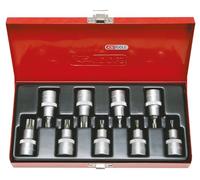 KS Tools 911.1386 1/2" Juego de bits con adaptador tx, con agujero frontal, 9 pzs TB20-TB60