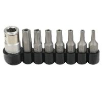 KS Tools 911.1480 - Pack de 8 piezas de bits con perfil de estrella de cinco puntas, en soporte de plástico