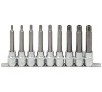 KS Tools 911.1630 1/2" Juego de llaves de vaso con punta RIBE, largas, 9 pzs