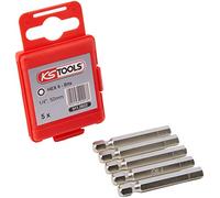 KS Tools 911.2822 1/4"Punta para tornillos con encastre hexagonal, 50mm, 6mm, paquete de 5
