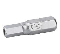 KS Tools 911.3585 1/4" Punta para tornillos con encastre hexagonal con orificio frontal,25mm,3/16", paquete de 5