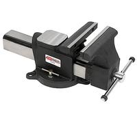 KS Tools 914.0148 - Tornillo de banco de banco de pared paralela, 200 mm - Tornillo de mesa de hierro fundido con muros de acero - Base giratoria versátil - Mores intercambiables - Espacio de hasta 200 mm