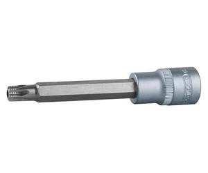 KS Tools 917.1299-E 1/2" Llave de vaso con punta para tornillos Torx con orificio frontal, larga, TB50, colgador