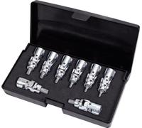 KS Tools 917.1490 1/4" Juego de llaves de vaso con punta articuladas para tornillos Torx CHROMEplus Torx, 8 pzs T8-T40