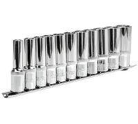 KS Tools 918.0611 3/8" Juego de llaves de vaso hexagonales CHROMEplus, largas, 11 pzs 8-19 mm