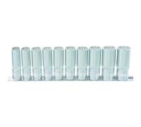 KS Tools 918.0630 1/4" Juego de llaves de vaso de 12 cantos CHROMEplus, largas, 10 pzs 4-13 mm