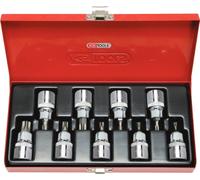 KS Tools 918.1386 1/2" CHROMEplus Juego de bits con adaptador tx, con agujero frontal, 9 pzs TB20-TB60