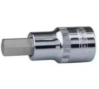 KS Tools 918.1606 1/2" Llave de vaso con punta para tornillos con encastre hexagonal CHROMEplus, corta, 6 mm