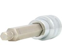 KS Tools 918.1656-E 1/2" Llave de vaso con punta para tornillos con encastre hexagonal CHROMEplus, larga, 6 mm, colgador