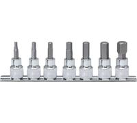 KS Tools 918.1670 1/4" Juego de llaves de vaso con punta para tornillos con encastre hexagonal CHROMEplus, 7 pzs2,5-8 mm