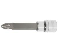 KS Tools 918.1688 1/2" Llave de vaso con punta para tornillos de estrella PZ CHROMEplus, larga, PZ1