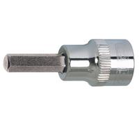 KS Tools 918.1705 1/2" Llave de vaso con punta para tornillos con encastre hexagonal CHROMEplus, corta, 5/16''