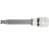 KS Tools 918.1778 1/2" Llave de vaso con punta de cabeza de bola para tornillos con encastre hexagonal CHROMEplus, larga, 17 mm