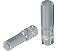 KS Tools 918.3754 3/8" Llave de vaso de 12 cantos CHROMEplus, larga, 19 mm