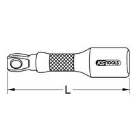 KS Tools 918.3802 3/8" CHROMEplus Prolongador basculante 150mm