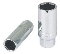 KS Tools 918.3806-E Llave de vaso para bujías 3/8" CHROMEplus, 21 mm, colgador