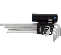 KS Tools 920.2450 Juego de llaves Allen,10 pzs XL, con cabeza esférica, pulgadas