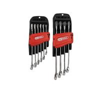 KS TOOLS 922.0050 - Juego de llaves mixtas métricas (10 unidades, 10 unidades, 8 a 19 mm, ángulo de horquilla y ojo inclinado a 15°