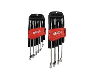 KS TOOLS 922.0050 - Juego de llaves mixtas métricas (10 unidades, 10 unidades, 8 a 19 mm, ángulo de horquilla y ojo inclinado a 15°